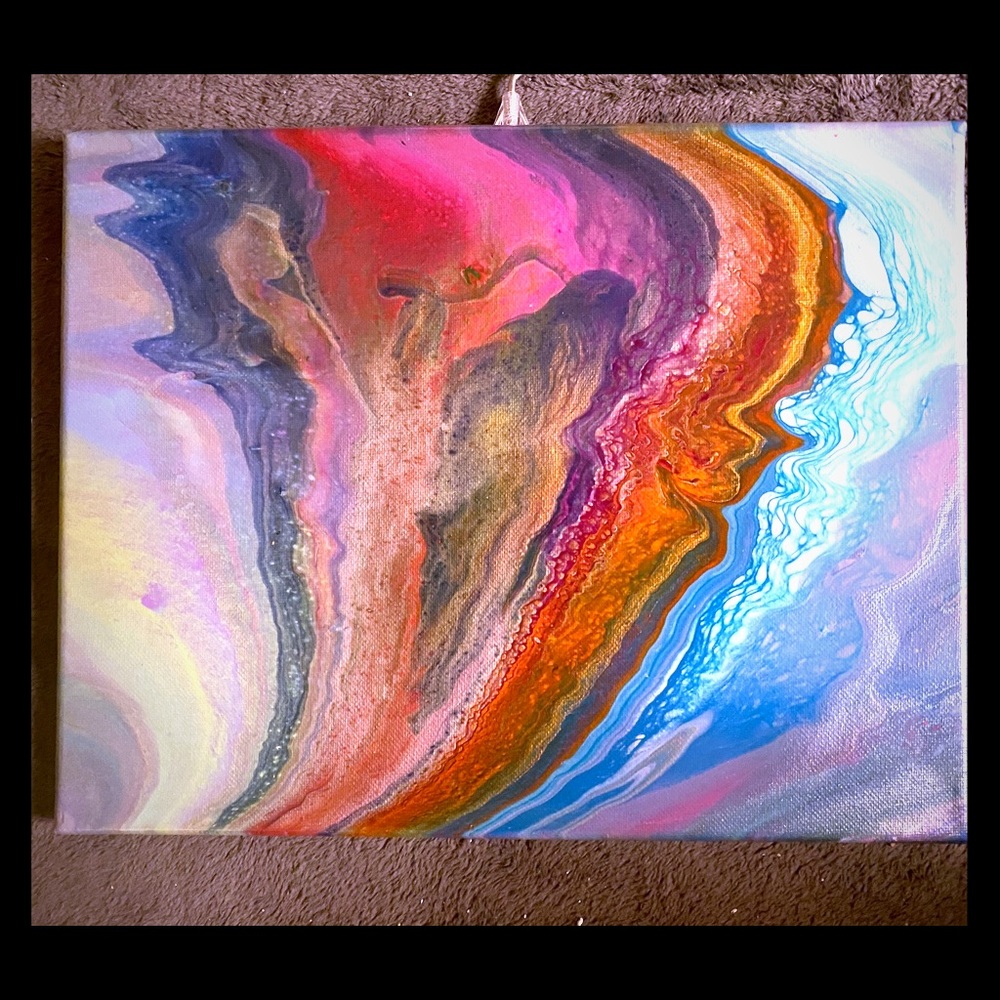 Acrylic pour painting 11x14